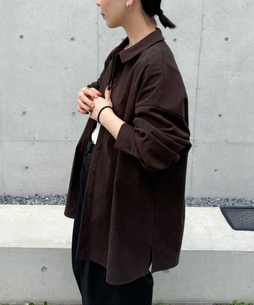 ブラウス シャツ コーデュロイオーバーシャツ「by SON」 レディース 