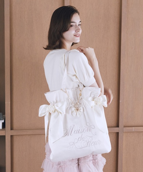 Maison de FLEUR（メゾンドフルール） トートバッグ 大きめ ローズ