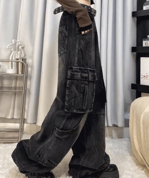 「lilful」 カーゴパンツ L ブラック レディース_画像2