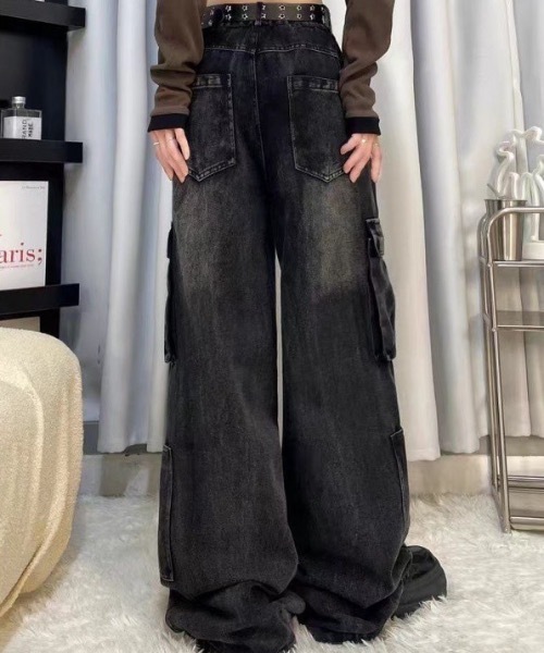 「lilful」 カーゴパンツ L ブラック レディース_画像4