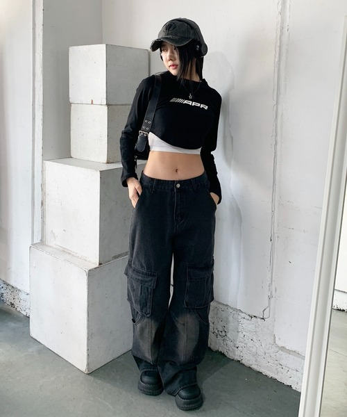 「lilful」 カーゴパンツ L ブラック レディース_画像5