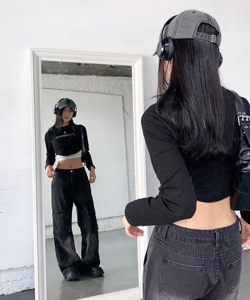 「lilful」 カーゴパンツ L ブラック レディース_画像7