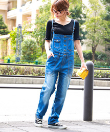 Fashion Letter サロペット オーバーオール ゆるサロペット