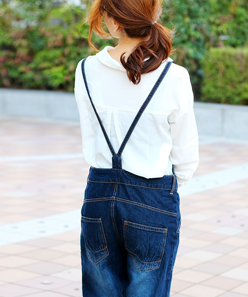 Fashion Letter サロペット オーバーオール ゆるサロペット
