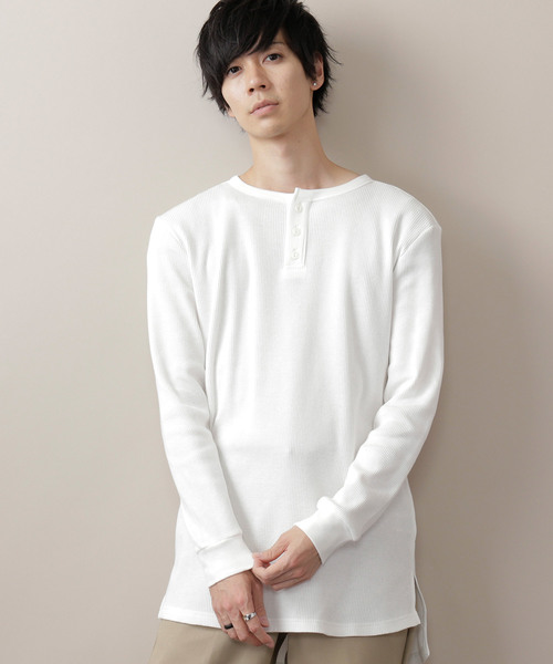 Tシャツ Tシャツ ワッフル編みオーバーロングカットソー サイドスリットヘムライン L Sスリーブ Zozotown Paypayモール店 通販 Paypayモール