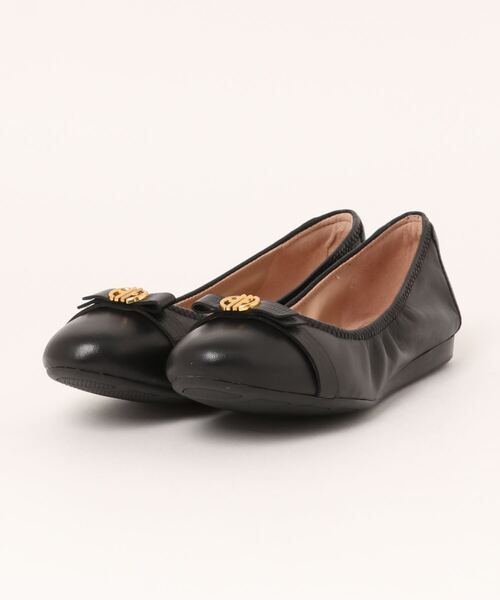 【ほぼ新品】コールハーン トバ ボウ バレエ フラットパンプス レザー ブラック COLE HAAN バレエシューズ パンプス トバ ボウ バレエ womens