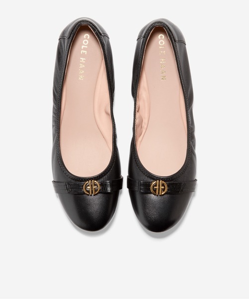 【ほぼ新品】コールハーン トバ ボウ バレエ フラットパンプス レザー ブラック COLE HAAN バレエシューズ パンプス トバ ボウ バレエ womens