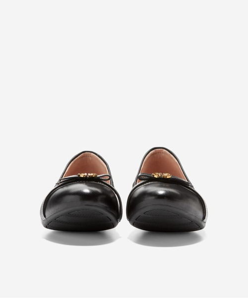 【ほぼ新品】コールハーン トバ ボウ バレエ フラットパンプス レザー ブラック COLE HAAN バレエシューズ パンプス トバ ボウ バレエ womens