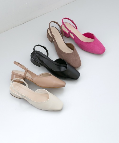 menue（メヌエ） パンプス スリングバック 3cmヒール パンプス