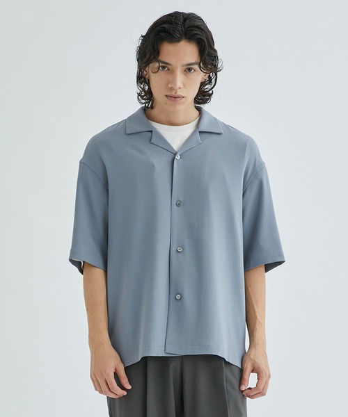 【美品 】1er Arrondissement ツイルジョーゼットシャツ　S CITY シャツ GEORGETTE OPEN COLLAR SHIRTS S/S メンズ