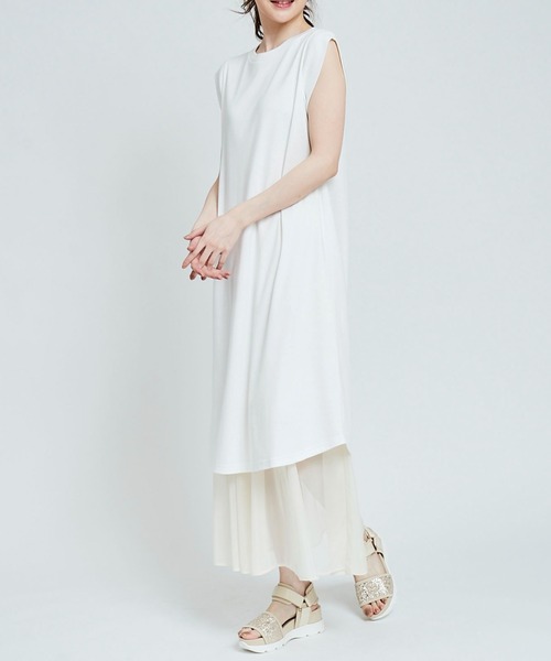 31sonsdemode ノースリーブワンピース ひざ丈 31 Sons de mode ワンピース ウォッシャブル ノースリタック