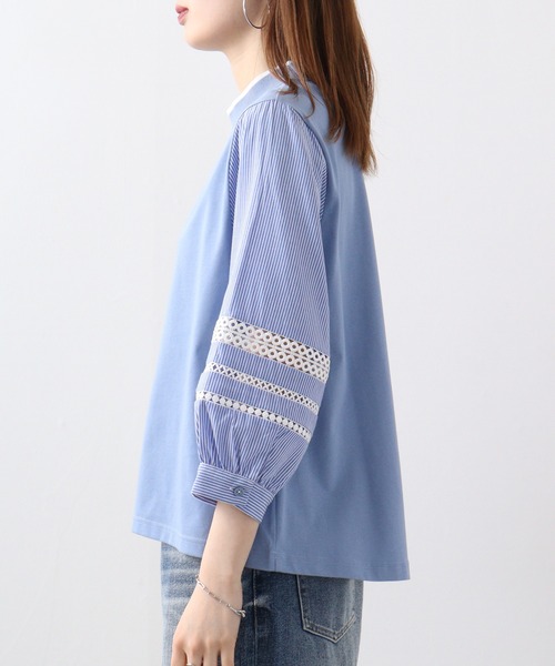 EGLANTINE tシャツ Eglantine 袖ハシゴレースCS レディース