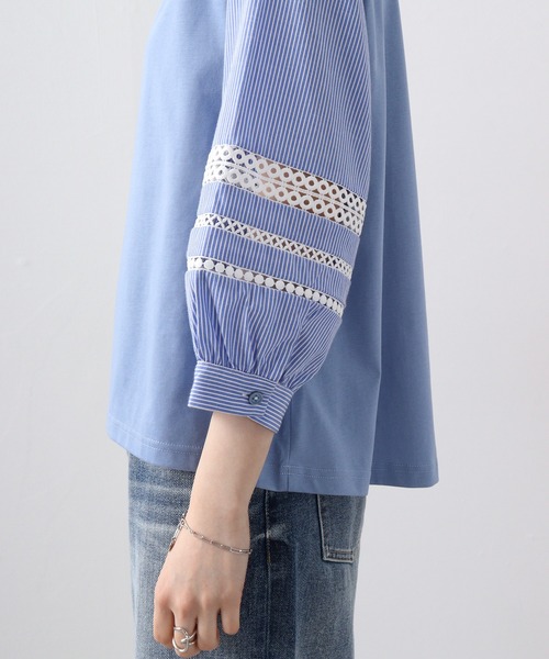 tシャツ EGLANTINE チェーンステッチ加工 半袖ロゴカットソープルオーバー レディース EGLANTINE tシャツ チェーンステッチ加工 半袖ロゴカットソー