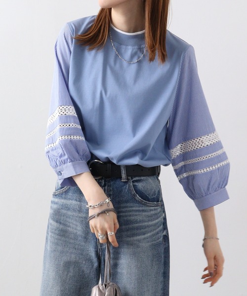 tシャツ EGLANTINE 総レースペプラムカットソー レディース セール】EGLANTINE 総レースペプラムカットソー（Tシャツ