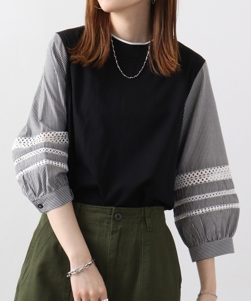 tシャツ Eglantine 袖ハシゴレースCS レディース EGLANTINE tシャツ Eglantine 袖ハシゴレースCS レディース