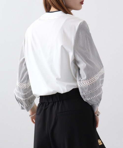 EGLANTINE tシャツ Eglantine 袖ハシゴレースCS レディース