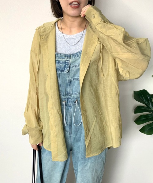 CRB ブラウス シャツ フード付きシアーシャツ レディース