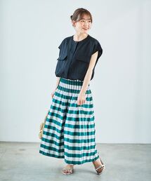 le.coeur blanc（ルクールブラン） ロング スカート 夏 チェック
