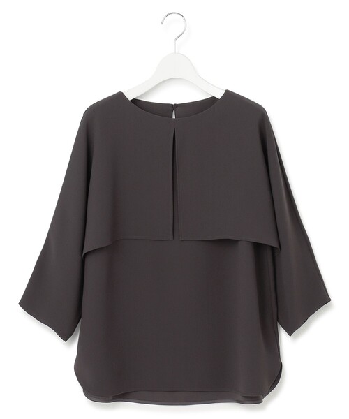 未使用タグ付き23区洗えるストレッチジョーゼットフレンチスリーブカットソー38 洗える】ストレッチジョーゼット フレンチスリーブ カットソー