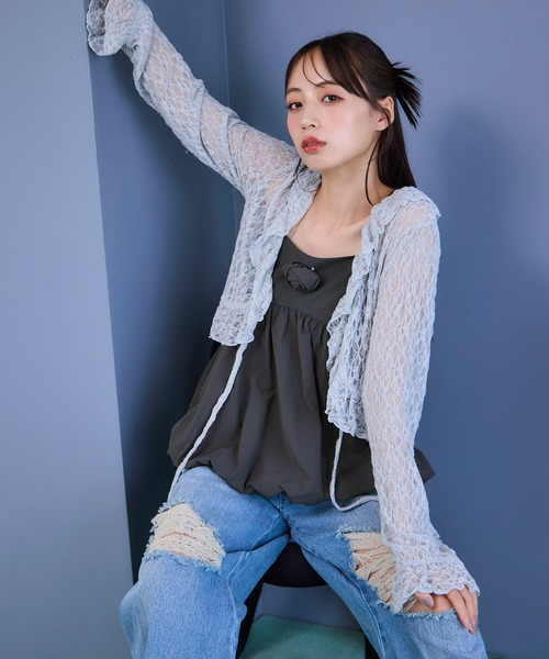 シャツ ブラウス フリルボレロカーディガン レディース : 85010939  