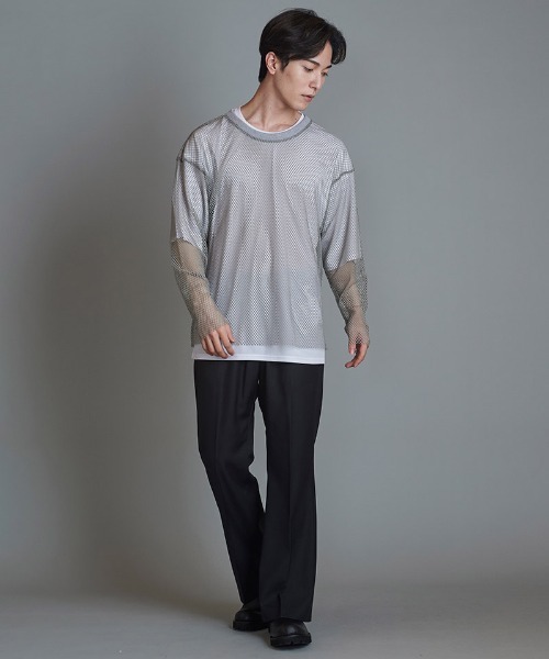 comme des garcons AD2000 メッシュ レイヤード ロンT NO ID. tシャツ