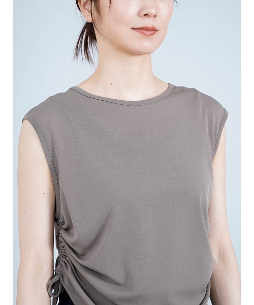 tシャツ 「吸水速乾・ストレッチ」サイドドロストノースリカットソー レディース YORT tシャツ 「吸水速乾・ストレッチ」サイドドロストノースリ