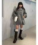 コート アウター Aラインミドルコート レディースの詳細画像4