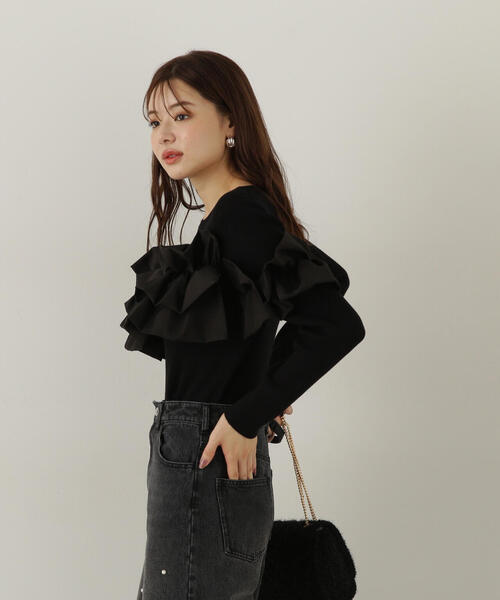 PROPORTION BODY DRESSING ニット セーター 長袖フリルニット