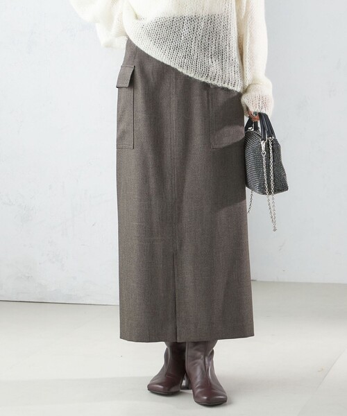 SHIPS（シップス） スカート 「手洗い可能」シャーク ツイード