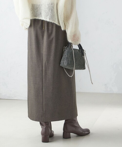 SHIPS（シップス） スカート 「手洗い可能」シャーク ツイード