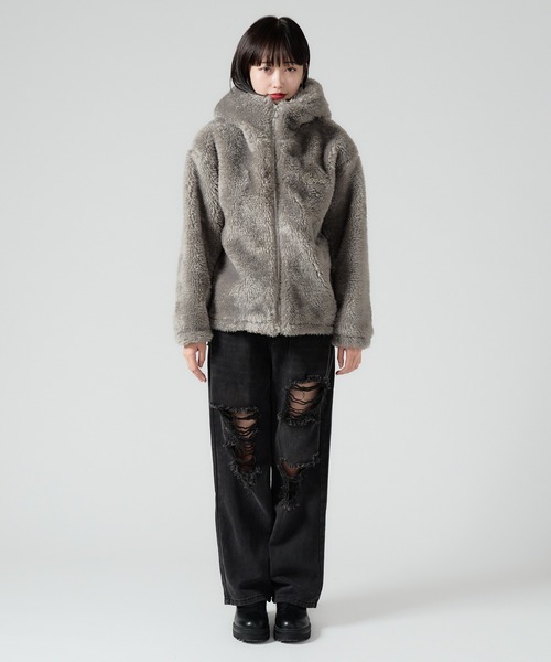 Chick ブルゾン アウター Boa Fleece Rabbit Hood Blouson/ボア