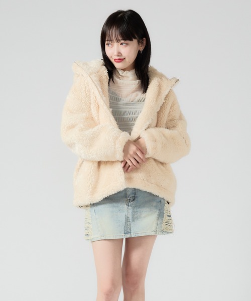 Chick ブルゾン アウター Boa Fleece Rabbit Hood Blouson/ボア