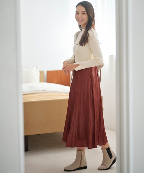 ANY SIS（エニィスィス） ワンピース 「洗える」オーロラサテンコンビ