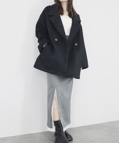 Reurie'（レウリィ） ピーコート pコート ダブルテーラージャケット