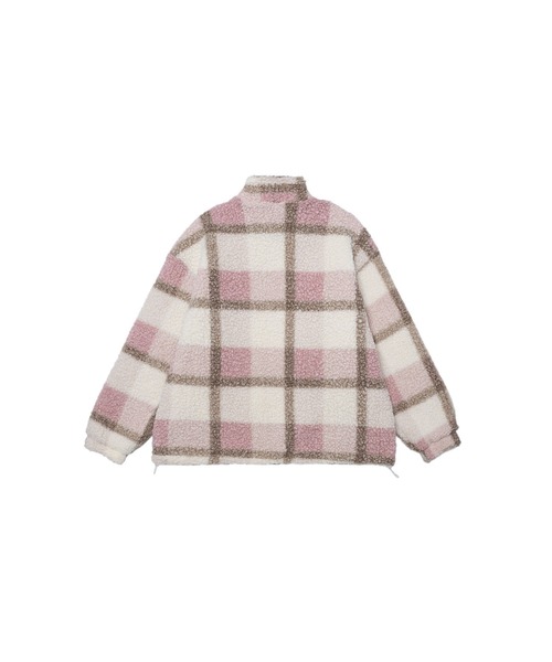 ブルゾン アウター 「HOOK」for girls リボン刺繍チェック柄ボア