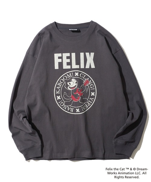 tシャツ 「FELIX THE CAT/フィリックス・ザ・キャット」ツアーイラストロングスリーブTシャツ レディース メンズ ADPOSION tシャツ 「FELIX THE CAT/フィリックス・ザ・キャット