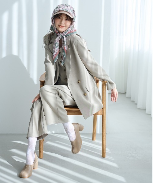 mysty woman スカーフ バンダナ フラワープリントスカーフ