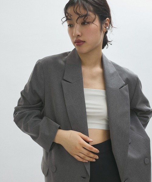 アダムエロペ　ダブルブレストジャケット　ADAM ET ROPE' FEMME ADAM ET ROPE' ジャケット テーラードジャケット 「サステナブル