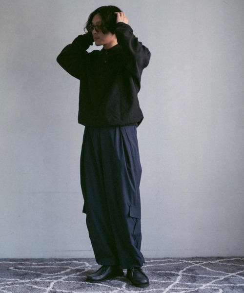 パンツ Tuck Drape Cargo Pants △front flap wide cargo pant/フロントフラップ ワイド カーゴ