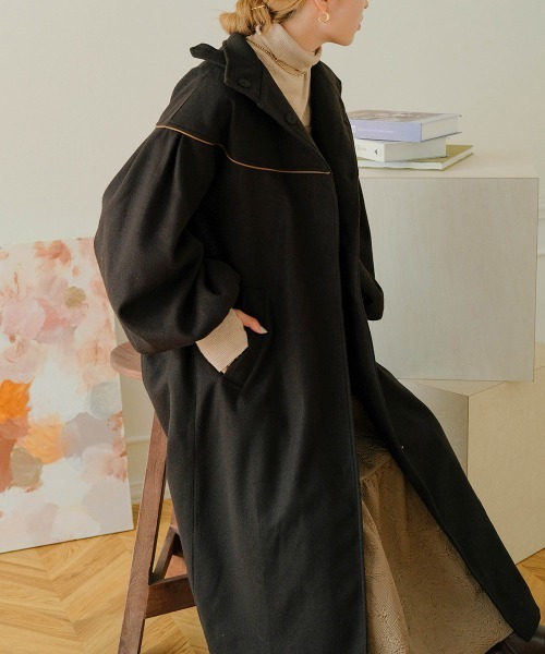 「Bab」 ステンカラーコート M モカ レディース_画像2