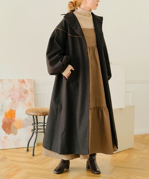 「Bab」 ステンカラーコート M モカ レディース_画像9