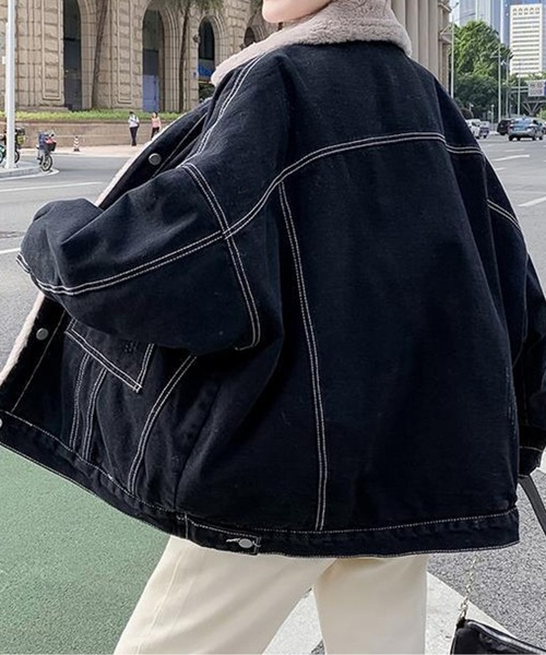 コート アウター 裏ボアデニムジャケット レディース : ZOZOTOWN