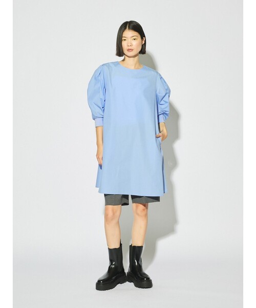 ブラウス シャツ MIDIUMISOLID for Ladies バックスリットボリュームスリーブチュニック レディース MIDIUMISOLID ブラウス シャツ for Ladies バックスリット