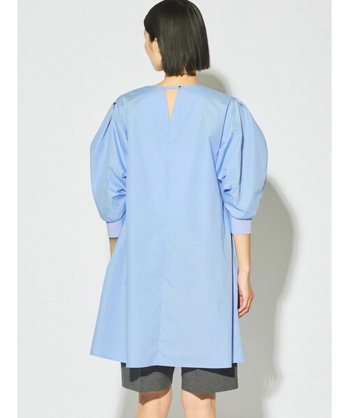 ブラウス シャツ MIDIUMISOLID for Ladies バックスリットボリュームスリーブチュニック レディース MIDIUMISOLID ブラウス シャツ for Ladies バックスリット