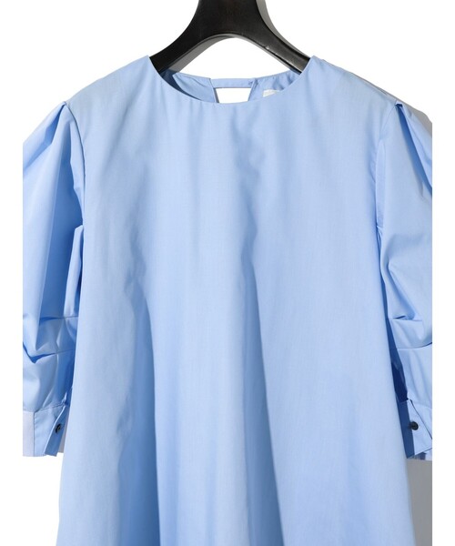 ブラウス シャツ MIDIUMISOLID for Ladies バックスリットボリュームスリーブチュニック レディース MIDIUMISOLID ブラウス シャツ for Ladies バックスリット