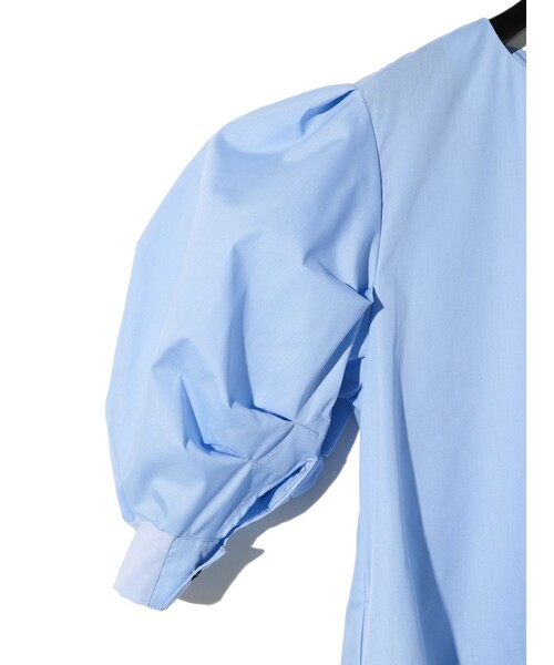 ブラウス シャツ MIDIUMISOLID for Ladies バックスリットボリュームスリーブチュニック レディース MIDIUMISOLID ブラウス シャツ for Ladies バックスリット