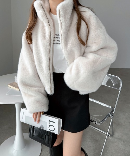 「andme」 「alma design」ブルゾン M アイボリー レディース_画像5