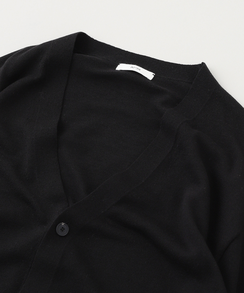 【美品】ATON NUBUCK SILK COTTON カーディガン（定価6万） EDIFICE（エディフィス） カーディガン ATON (エイトン) NUBUCK SILK
