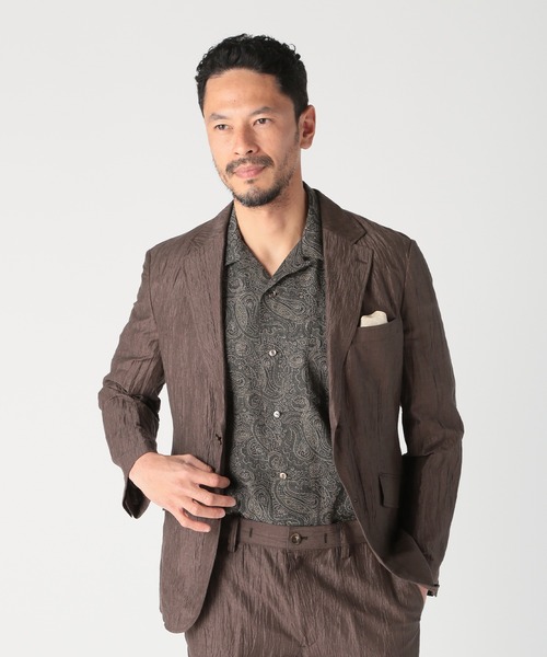 MEN'S BIGI（メンズビギ） シャツ ジャガードオープンカラーシャツ