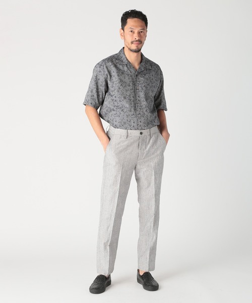 MEN'S BIGI（メンズビギ） シャツ ジャガードオープンカラーシャツ
